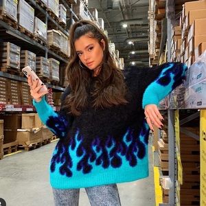 Oversized flame sweater